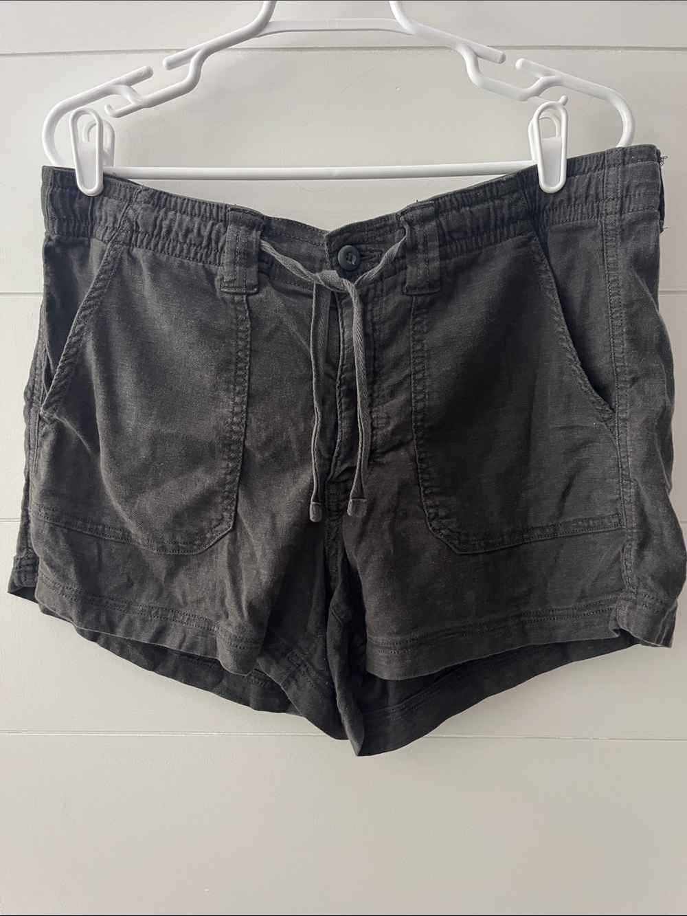 American Eagle Outfitters Black High-Rise Drawstring Shorts